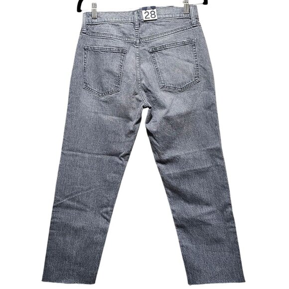 Gap Cheeky Straight‎ High Rise Grey Jeans 28 6P Raw Hem Womens Denim - Picture 4 of 7